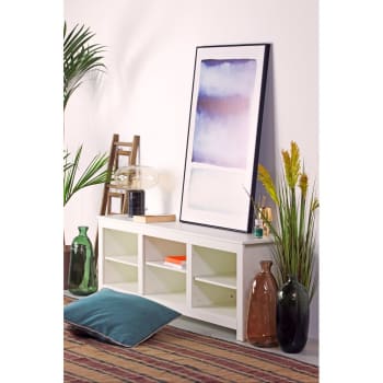 Mobile TV WeHome 2 Ante E 4 Vani Aperti – 200x40x60 Cm, Legno MDF Bianco Opaco, Spazioso E Robusto Per Soggiorno Moderno