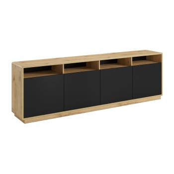 Schildmeyer Pannello con ganci Janne, materiale legno, nero opaco, 50 x 20,9 x 120,6 cm