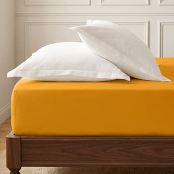 Spannbettlaken Baumwollflanell 30 cm Steghöhe Karamell 160x200 cm Klappen