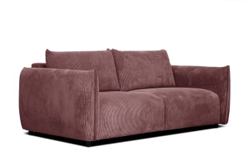 Canapé 3 Places en Velours Dabren 185cm Rose - www