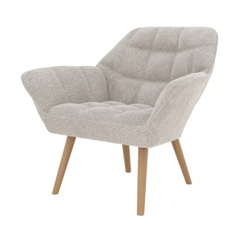 Simba - Fauteuil en tissu gris clair