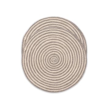 Set de table rond en jute vert D38 | Maisons du Monde