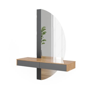 Coiffeuse suspendue avec tiroirs noir 110 cm Evo | Maisons du Monde