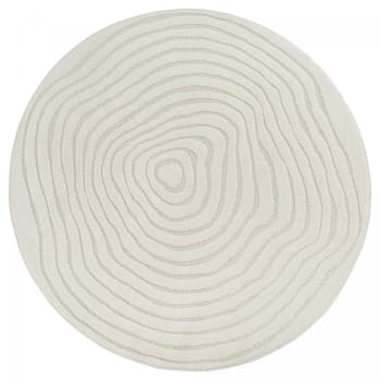 Tapis rond design avec effet relief blanc 160 x 160 Cleo | Maisons du Monde
