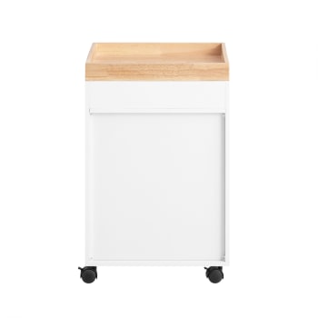 Caisson Roulant De Bureau Avec Tiroirs - Meuble De Rangement Mobile Pour Imprimante & Fournitures | 60x40x75 Cm | Blanc