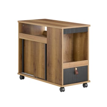 Mobile Porta Stampante HOMCOM - Con Ruote, Ripiani E Armadietto, Legno, 60x50x65.5 Cm, Bianco - Foto 12