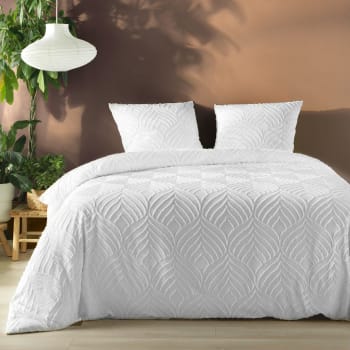 Parure de lit 240x220 cm 50x70 cm percale GABY vert Kaki 3 pièces | Leroy Merlin