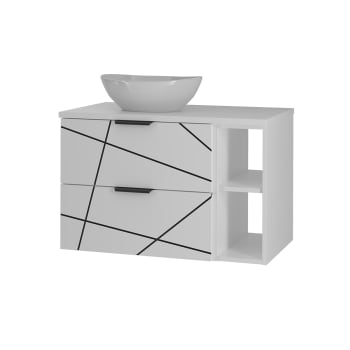 Set di mobili da bagno con lavabo Zelie bianco 100cm
