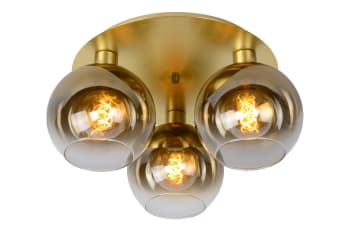Applique Murale Ou Plafonnier 3 Lumières Orientables Et Inclinables Laiton Brosse 3 X 50 W 3546160203068