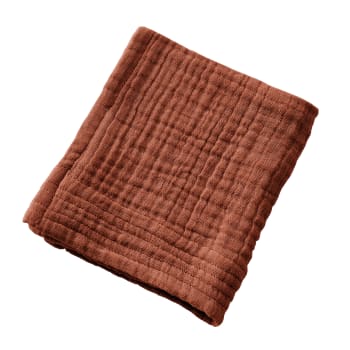Lot De 3 Serviettes Gaze De Coton 40x40 Cm Terracotta – Douces, Absorbantes Et Élégantes Pour Bébé Et Toute La Famille