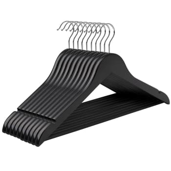 Lot De 50 Cintres Gain De Place - Plastique Antidérapant, Crochet Pivotant 360° | Noir