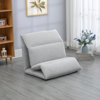 LIFEZEAL - Canapé De Sol Convertible 2 Places - Dossier Réglable 6 Positions, Pliable - Velours Côtelé Beige, Charge 150 Kg