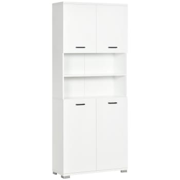 Mobiletto Da Bagno Salvaspazio Impermeabile Con Ripiano Aperto – Armadietto Autoportante In PP 20x15x80 Cm – Bianco Per Bagno, Cucina, Corridoio - 3
