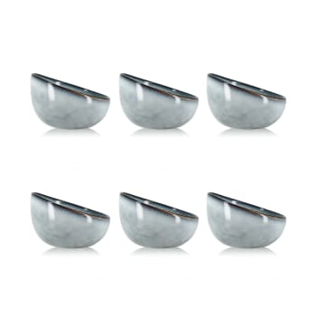 Aronal - Lot de 6 coupelles bleues en grès 12cm