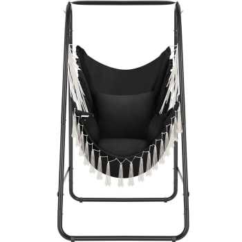 Supporto Amaca Autoportante Outsunny Pieghevole - In Cotone E Acciaio, Portata 120 Kg, Per Giardino E Spiaggia