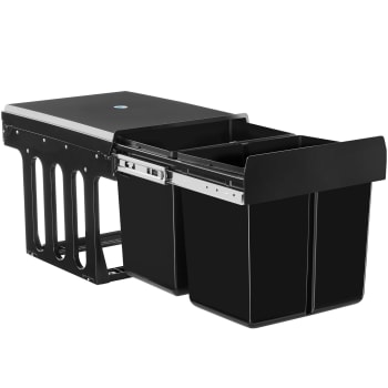 VidaXL 4 Contenitori Per Rifiuti Impilabili 100L - Grigio, 39x29x33 Cm Cad. - Con Etichette Raccolta Differenziata