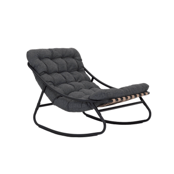 Rebecca Mobili Chaise à Bascule, Fauteuil D'Extérieur, Noir Gris Foncé
