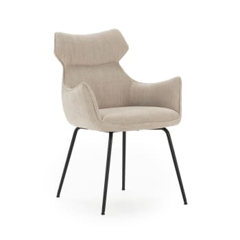 Lot de 2 fauteuils en velours côtelé pieds métal 60x65 h90 cm