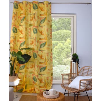 Panneau De Rideau Floral En Lin Au Crochet Crème Motif Boho Porte