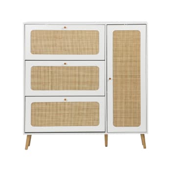 Meuble chaussure en cannage : rangement élégant et tendance | Maisons ...