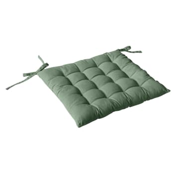 Lot De 6 Galettes De Chaise Coton Polyester Bleu Canard - 38 X 38 Cm