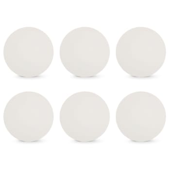 Assiette plate 9xH2cm blanc - Lot de 6 Pila | Maisons du Monde