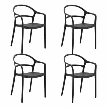 Set Di 4 Sedie Impilabili In Polipropilene - Design Moderno Per Casa E Giardino