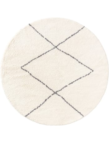Tapis rond design avec effet relief blanc 160 x 160 Cleo | Maisons du Monde