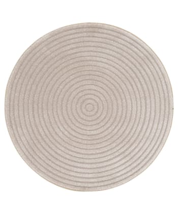Tapis rond design avec effet relief blanc 160 x 160 Cleo | Maisons du Monde