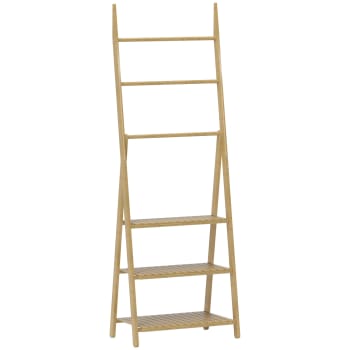 Mobile Bagno 4 Livelli In Bambù - HOMCOM 33x31x110cm, Antiribaltamento, Color Legno - Foto 3