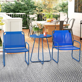 Outsunny Salon Jardin 3 Pièces - 2 Fauteuils + Table Basse - Résine Tressée, Coussin Déhoussable - Gris