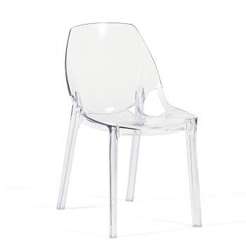 Set di sedie modello Titì in policarbonato 4 e 2 pezzi, disponibili in trasparente, colorato e bianco (trasparente, 4