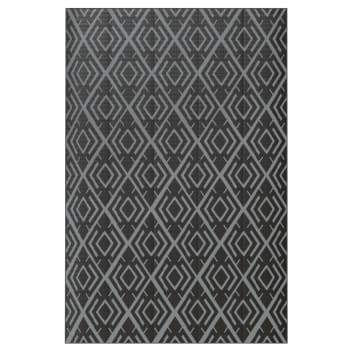 Tapis salon graphique contemporain gris bleu 150x200