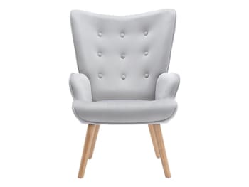 Vately - Fauteuil droit velours gris
