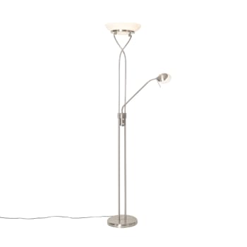 Lampada Da Terra LED Dimmerabile Lexus Con Braccio Da Lettura Orientabile - 1700 Lumen - 180cm - Acciaio - 6
