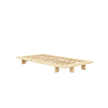 Lit à baldaquin - PINO - 140x200 cm - Bois massif - Blanc - Scandinave Moderne - Maison