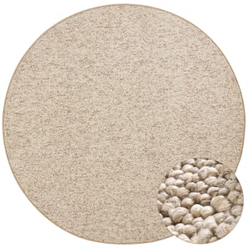Tapis rond design avec effet relief blanc 160 x 160 Cleo | Maisons du Monde