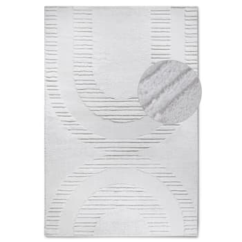 Bartoux - Tapis à poils longs relief crème 200x280cm
