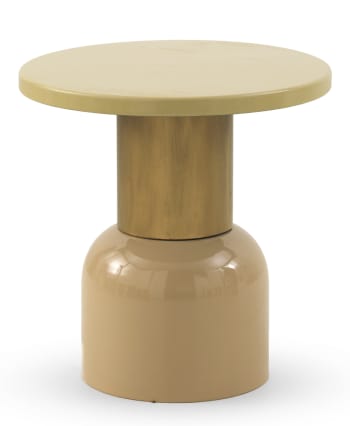 Atmosphera Table D'Appoint Kushi Ronde Métal Et Verre Trempé D55cm - Élégante Et Pratique
