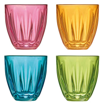 Lily - Coffret de 4 verres à eau  4 couleurs