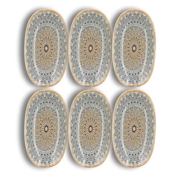 Lot De 6 Assiettes Plates À Motif Vert En Grès 27cm Heraclee Novastyl 3256391025185 Lot De 6 Assiettes Plates À Motif Vert En Grès 27cm Heraclee Novastyl 3256391025185