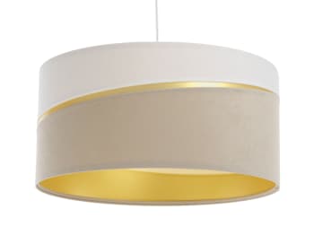 Licht-Erlebnisse AYLMER Hängeleuchte – 40 Cm, Beige Velours, E27, 60W, UV-beständig, Made In EU