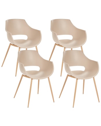 Millers - Chaise de salle à manger en matériaux synthétiques beige 55x82cm