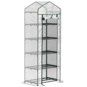 Serre De Balcon Outsunny 3 étagères - 59x39x127 Cm, Bâche PE, Pour Plantes, Légumes