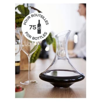Carafe à vin 1900 ml en verre sans plomb de 1,9 l, aérateur de vin transparent, récipient conçu pour décanter les vins rouges
