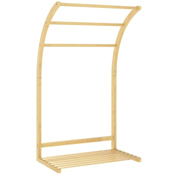 Tendance - Porte Serviettes Bambou 3 Barres - Bambou - Salle de Bain - Petit Mobilier