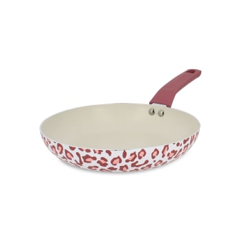 Casserole Ceramique Poêle 26cm MENASTYL Dahlia - Revêtement Céramique Sans PFAS - Aluminium Recyclé 98% - Induction Compatible Poêle Saine Antiadhésive Crème