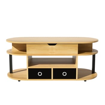 Tavolino SHW Con Ripiano E Cassetto Contenitore - Colore Espresso - 2