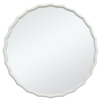 Specchio Rotondo Ondulato Da Parete – 60 Cm, Cornice In Metallo Argento, Per Camera, Bagno E Soggiorno