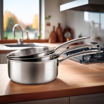 MENASTYL - set de 8 pièces – 3 poêles 20/24/28 cm 3 casseroles 16/18